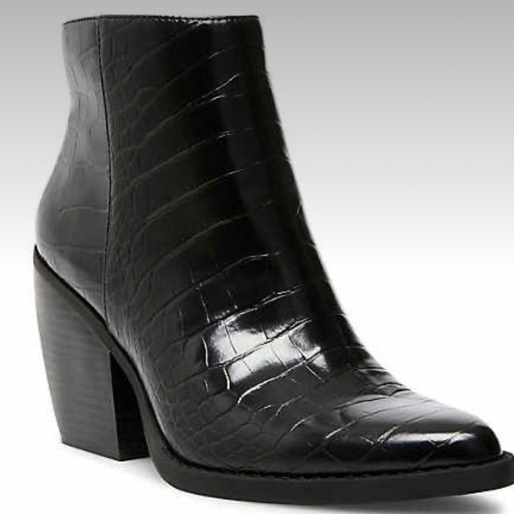 Madden Girl western croc embossed booties